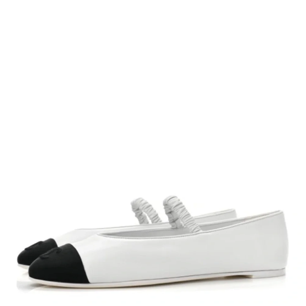 Chanel Cruise 2024 Lambskin Grosgrain Cap Toe Ballerina Flats w/ Leg Warmers 39 - Picture 7 of 15